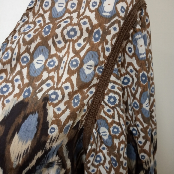 Crochet Lace Button Down Tie Front Long Sleeve Top - Picture 7 of 12